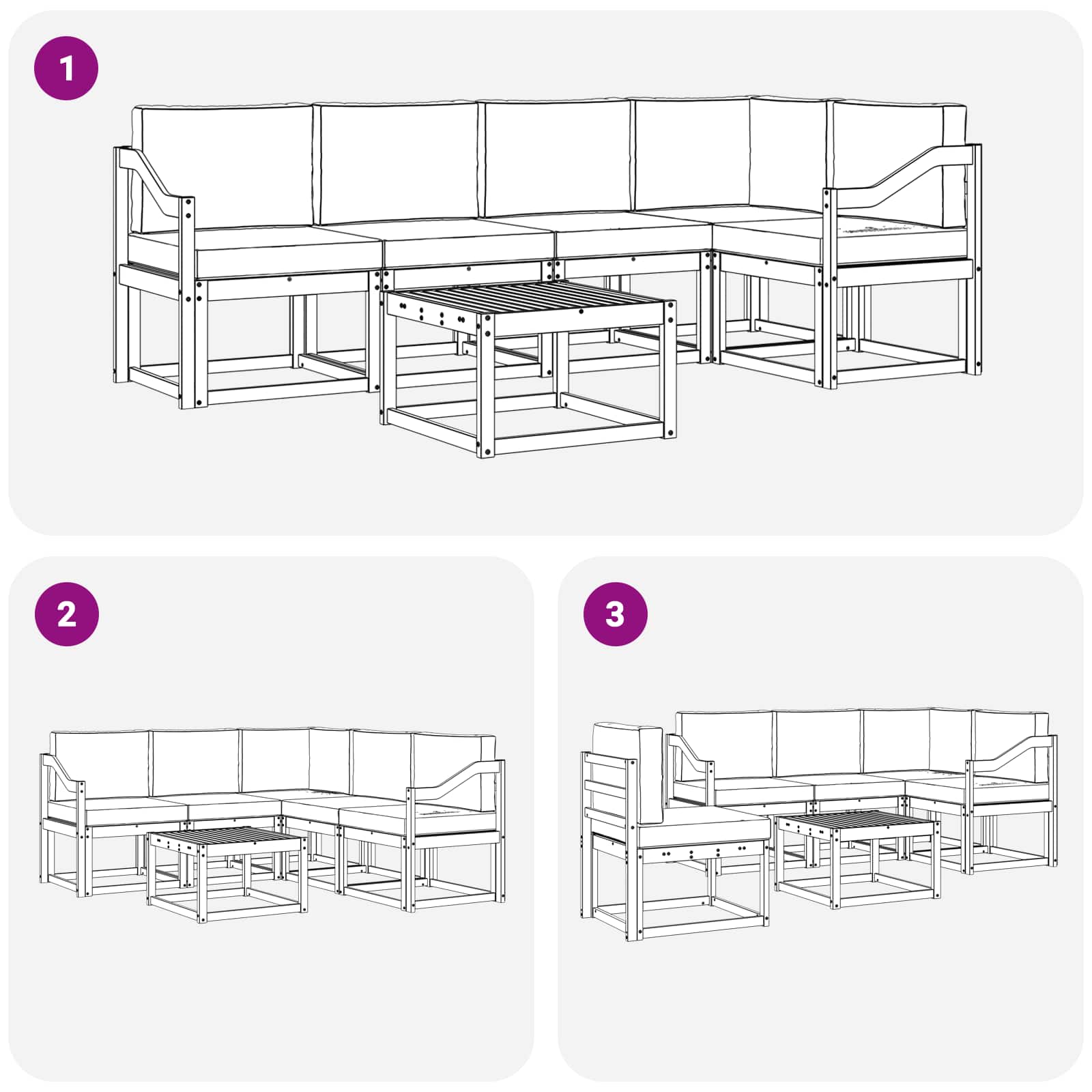 Buiten bankenset met kussen 6 pcs Wit en antracietkleurig is nu te koop bij PeponiXL, paradijselijk wonen!