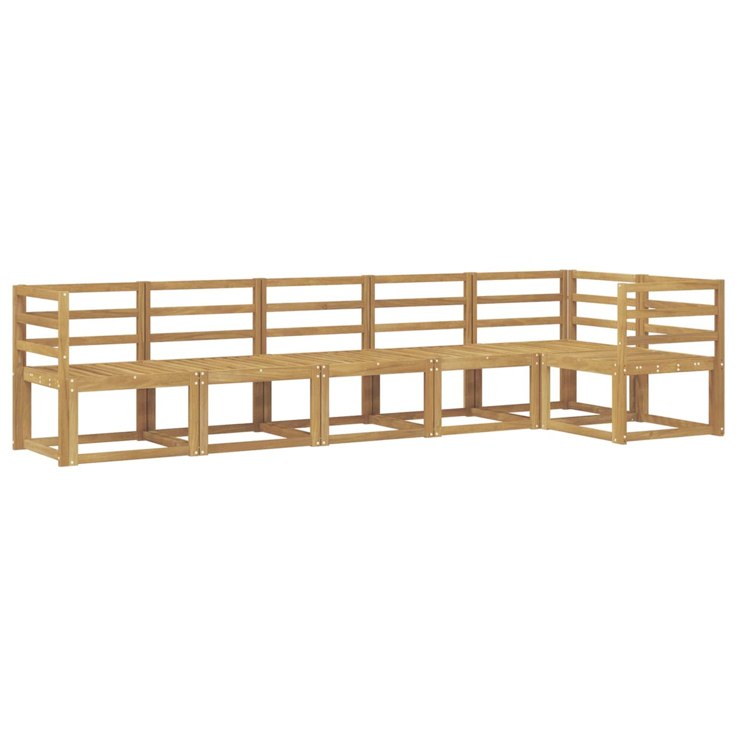 Buiten bankenset 6 pcs Wit Massief Acaciahout