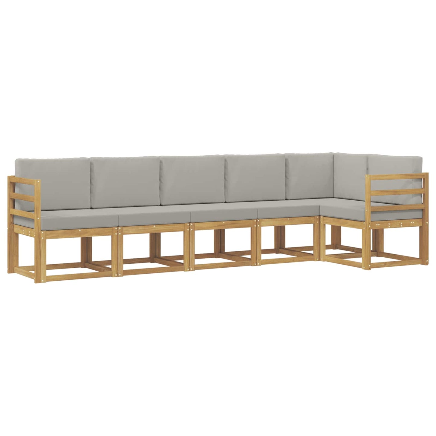 Buiten bankenset met kussen 6 pcs Wit en Lichtgrijs