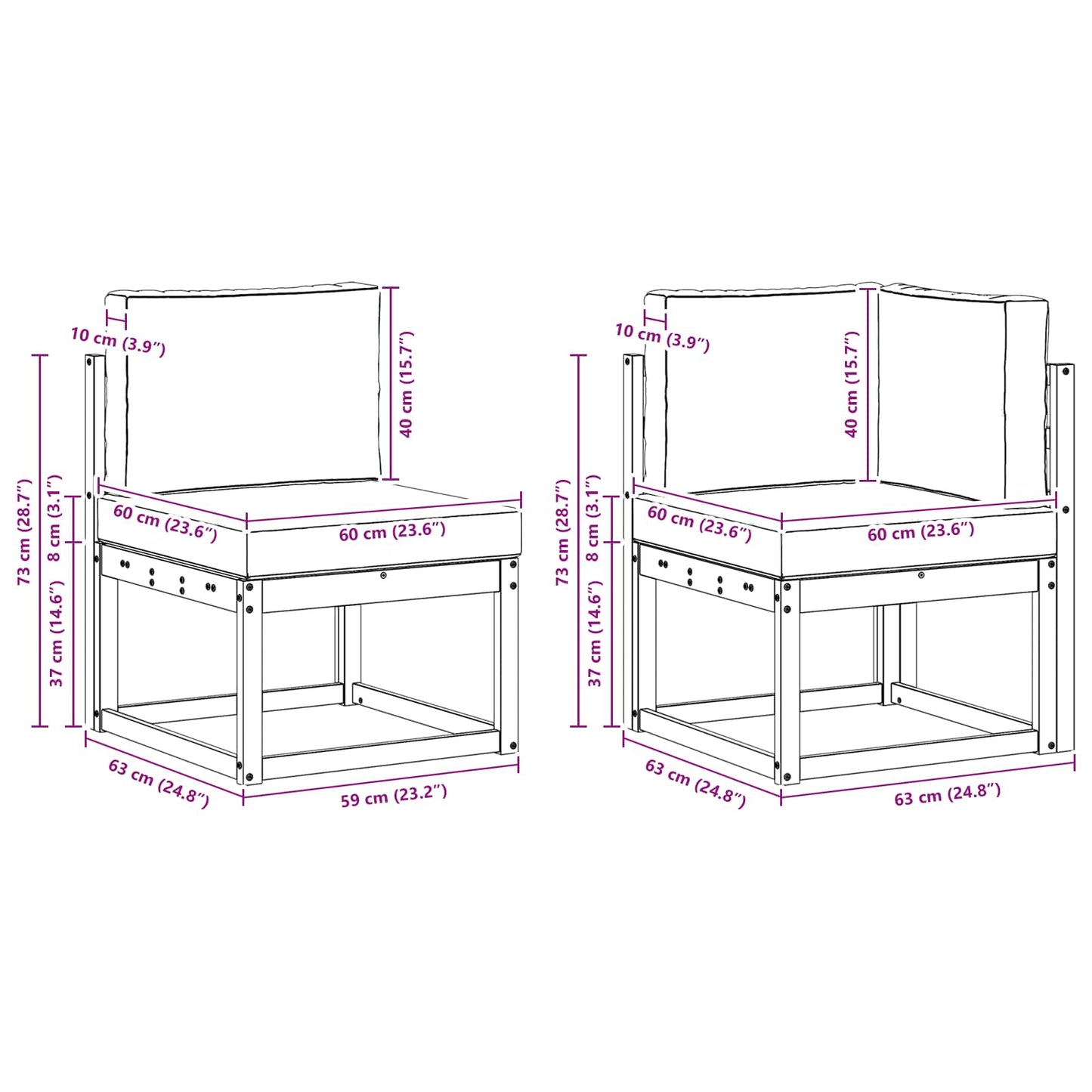 Buiten bankenset 6 pcs Wit en antracietkleurig Polyester is nu te koop bij PeponiXL, paradijselijk wonen!
