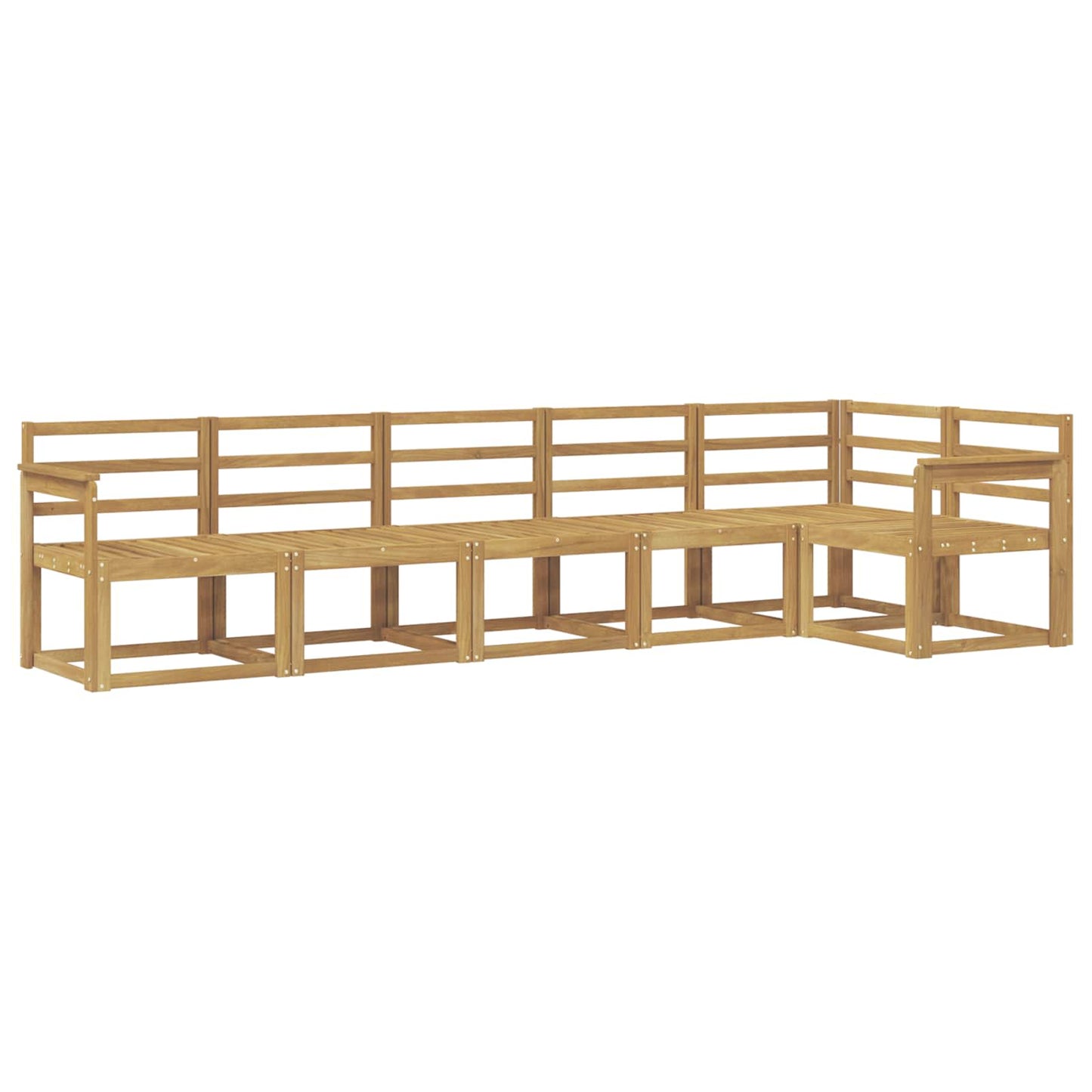 Buiten bankenset 6 pcs Wit Massief Acaciahout