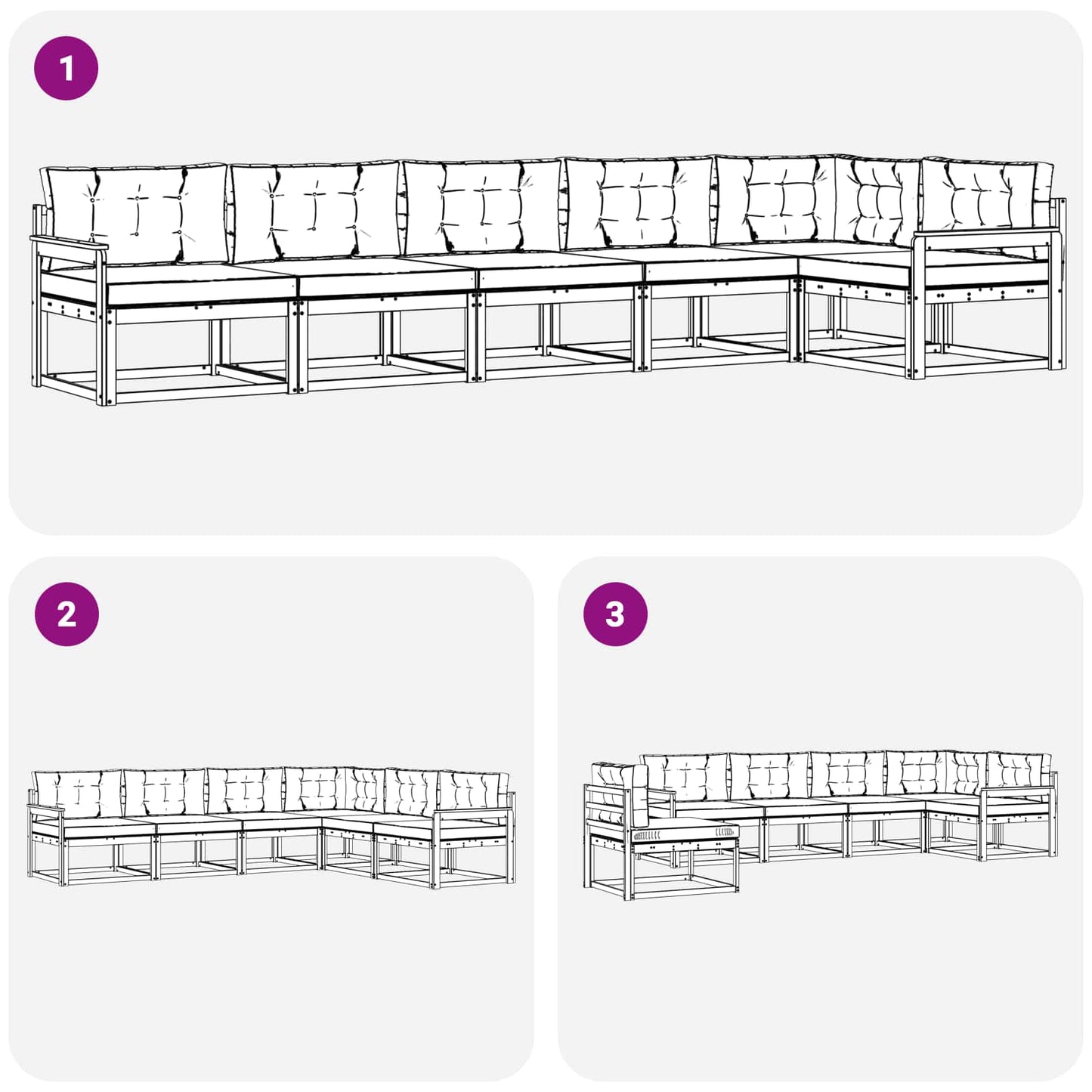 Buiten bankenset met kussen 6 pcs Wit en crèmekleurig Polyester is nu te koop bij PeponiXL, paradijselijk wonen!
