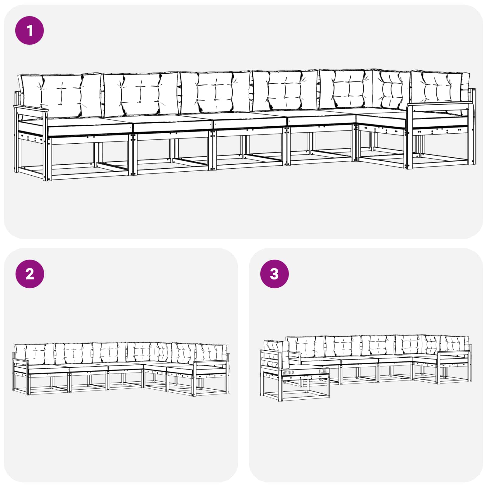 Buiten bankenset met kussen 6 pcs Wit en crèmekleurig Polyester is nu te koop bij PeponiXL, paradijselijk wonen!