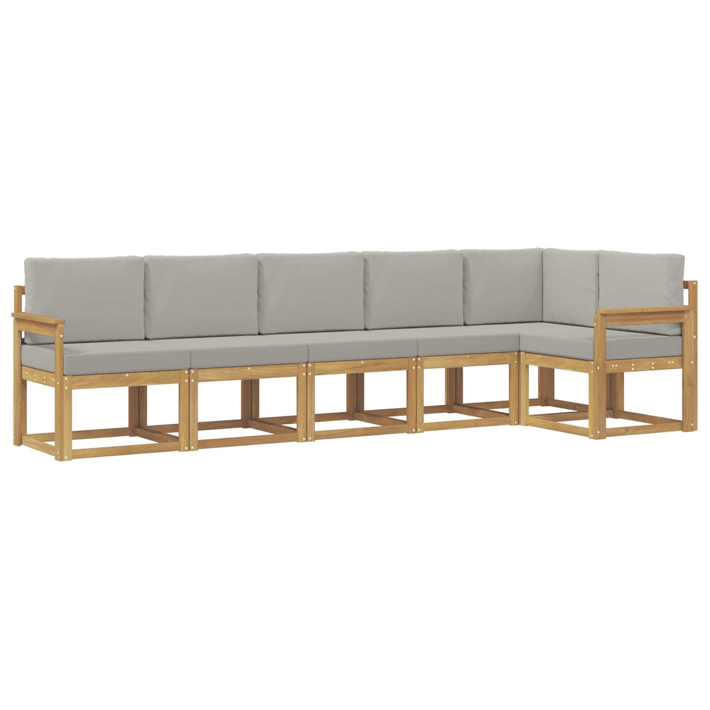 Buiten bankenset met kussen 6 pcs Wit en Lichtgrijs