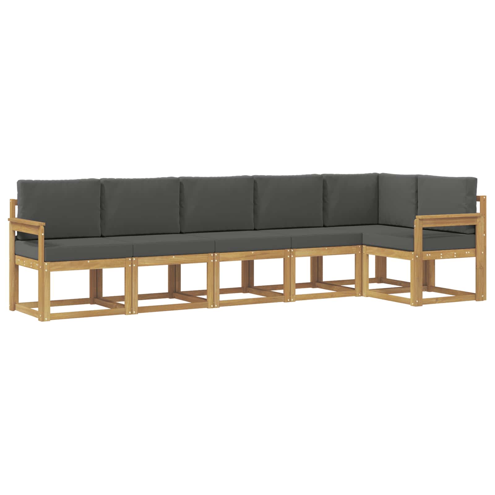 Buiten bankenset 6 pcs Wit en antracietkleurig Polyester is nu te koop bij PeponiXL, paradijselijk wonen!