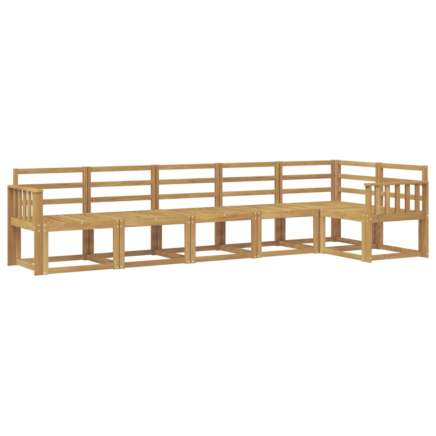 Buiten bankenset 6 pcs Wit Massief Acaciahout