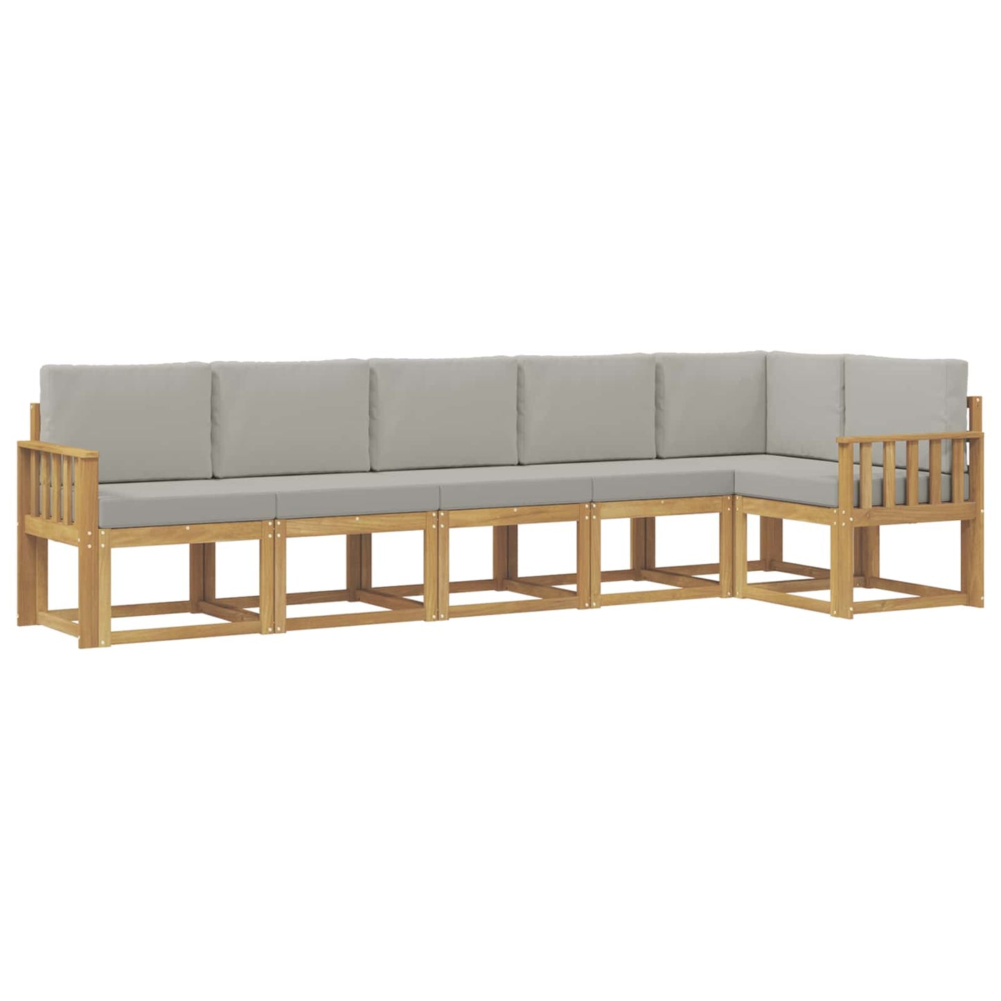 Buiten bankenset met kussen 6 pcs Wit en Lichtgrijs