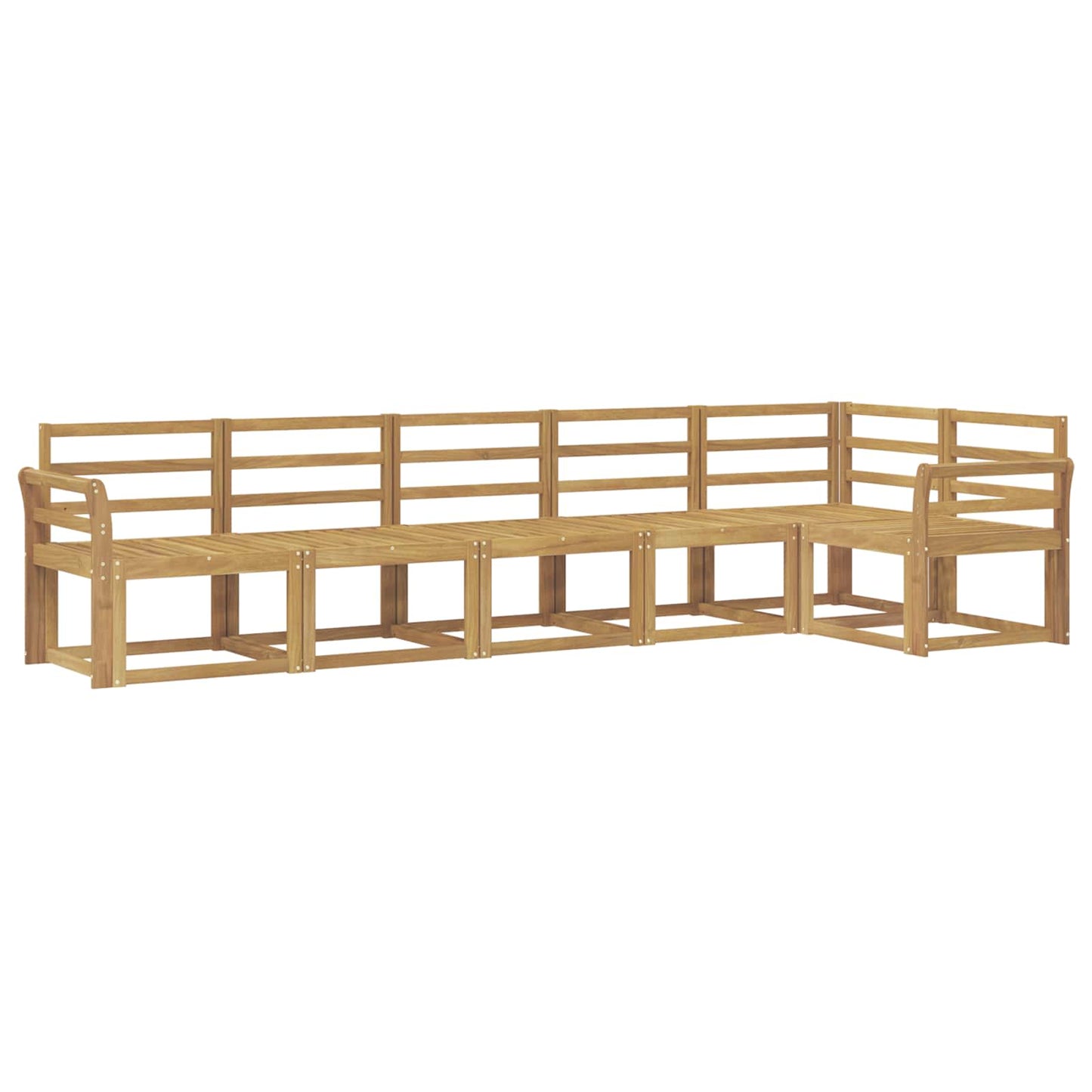Buiten bankenset 6 pcs Wit Massief Acaciahout