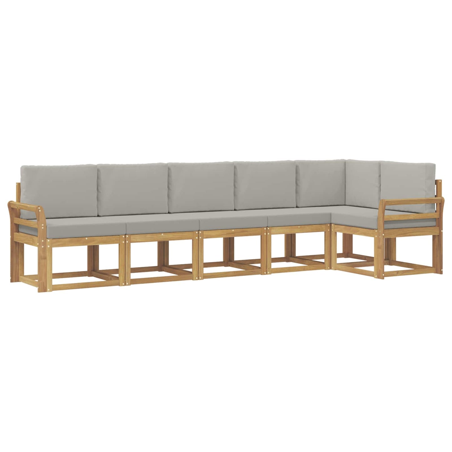 Buiten bankenset met kussen 6 pcs Wit en Lichtgrijs