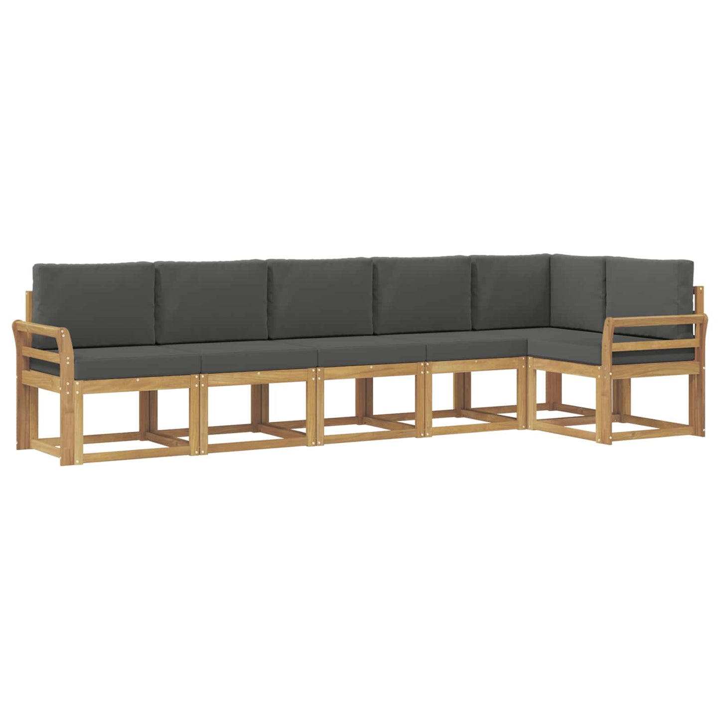 Buiten bankenset 6 pcs Wit en antracietkleurig Polyester is nu te koop bij PeponiXL, paradijselijk wonen!