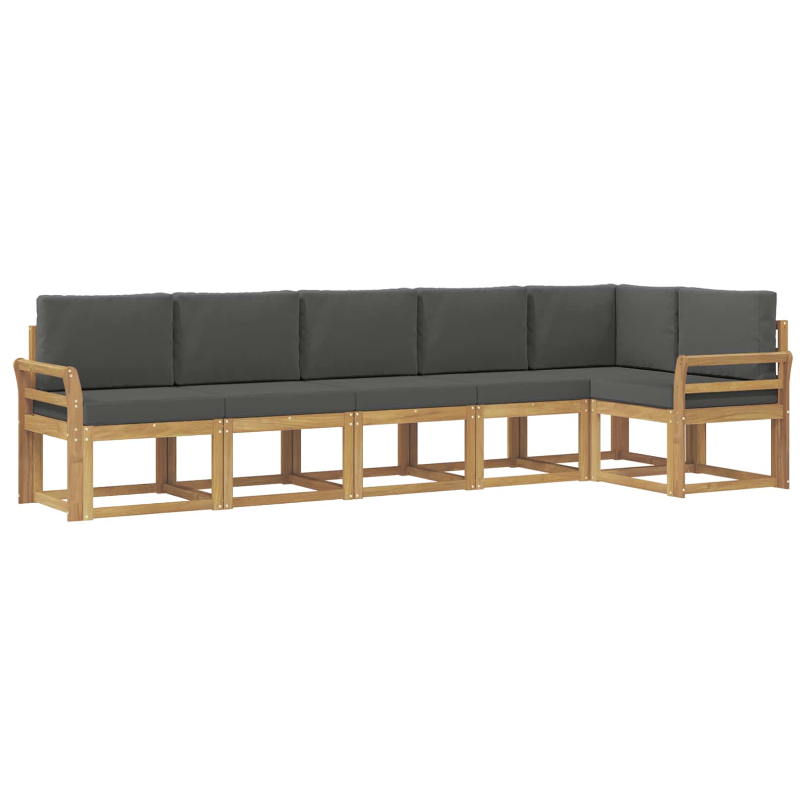 Buiten bankenset 6 pcs Wit en antracietkleurig Polyester is nu te koop bij PeponiXL, paradijselijk wonen!