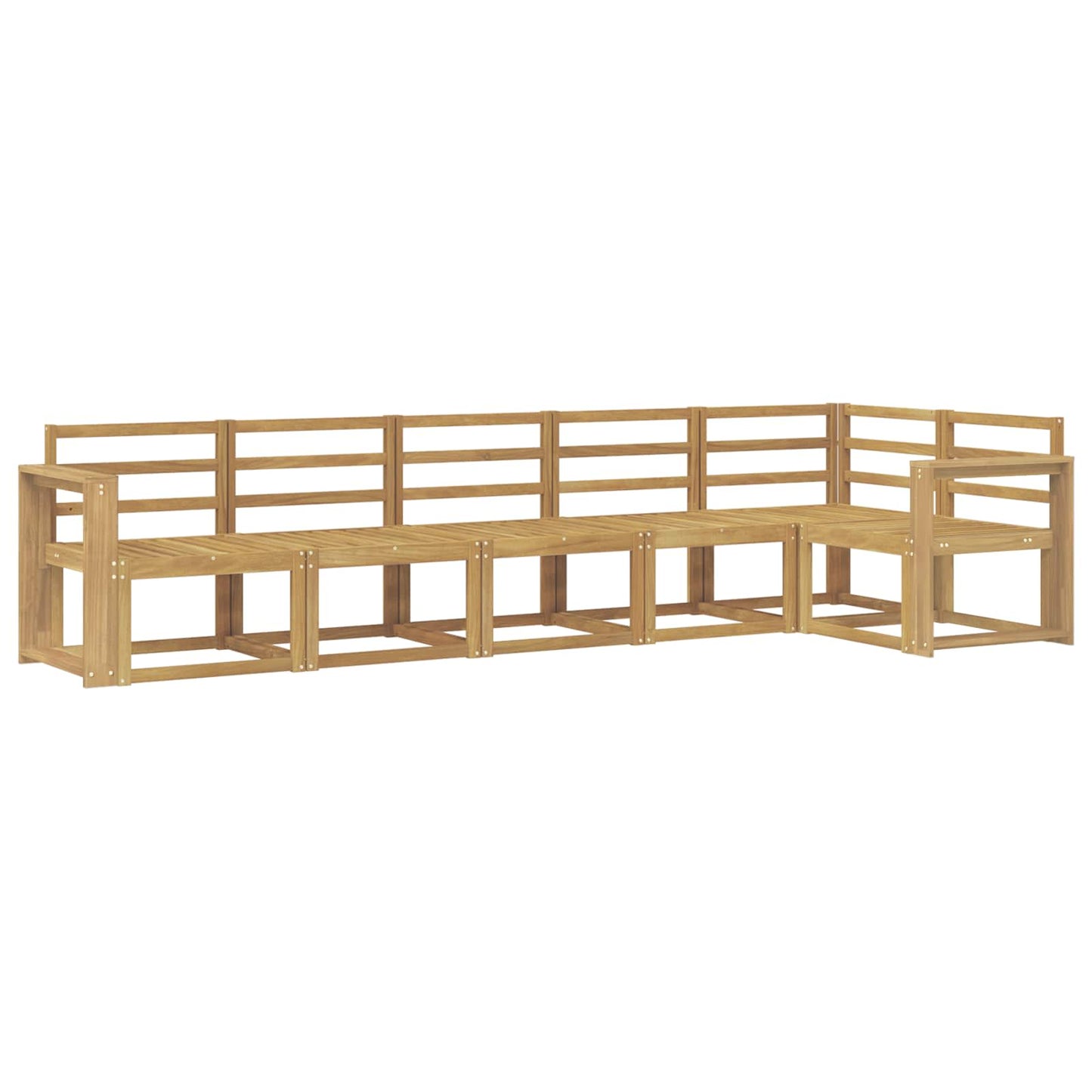 Buiten bankenset 6 pcs Wit Massief Acaciahout