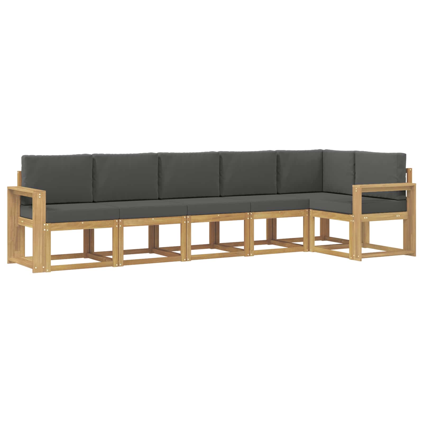 Buiten bankenset 6 pcs Wit en antracietkleurig Polyester is nu te koop bij PeponiXL, paradijselijk wonen!