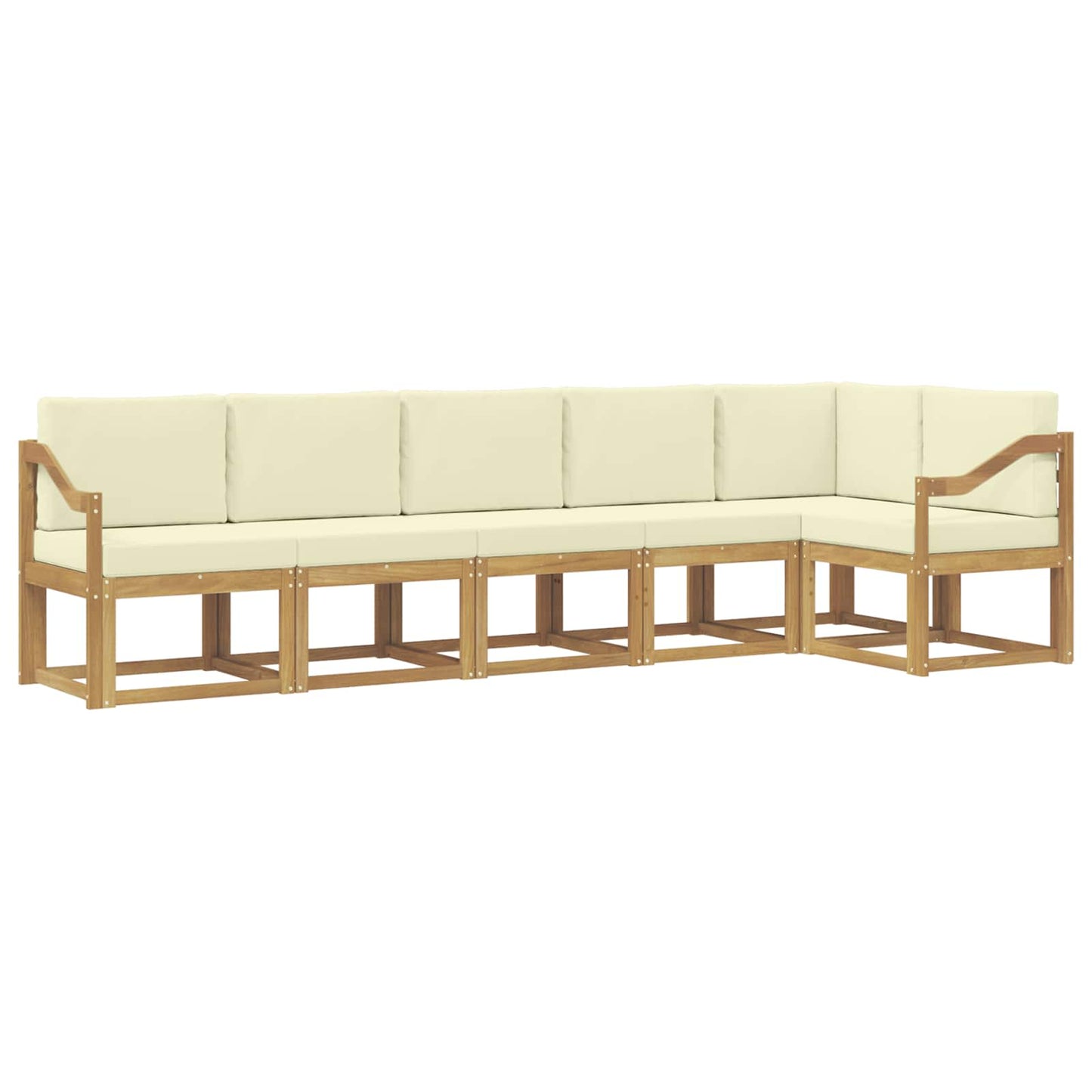 Buiten bankenset met kussen 6 pcs Wit en crèmekleurig Polyester is nu te koop bij PeponiXL, paradijselijk wonen!