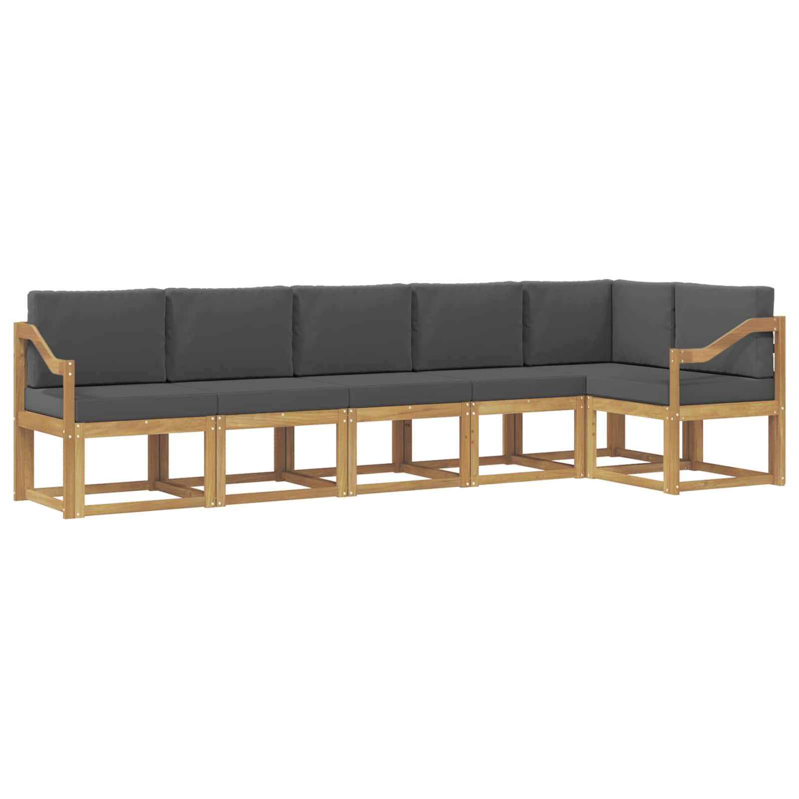 Buiten bankenset 6 pcs Wit en antracietkleurig Polyester is nu te koop bij PeponiXL, paradijselijk wonen!