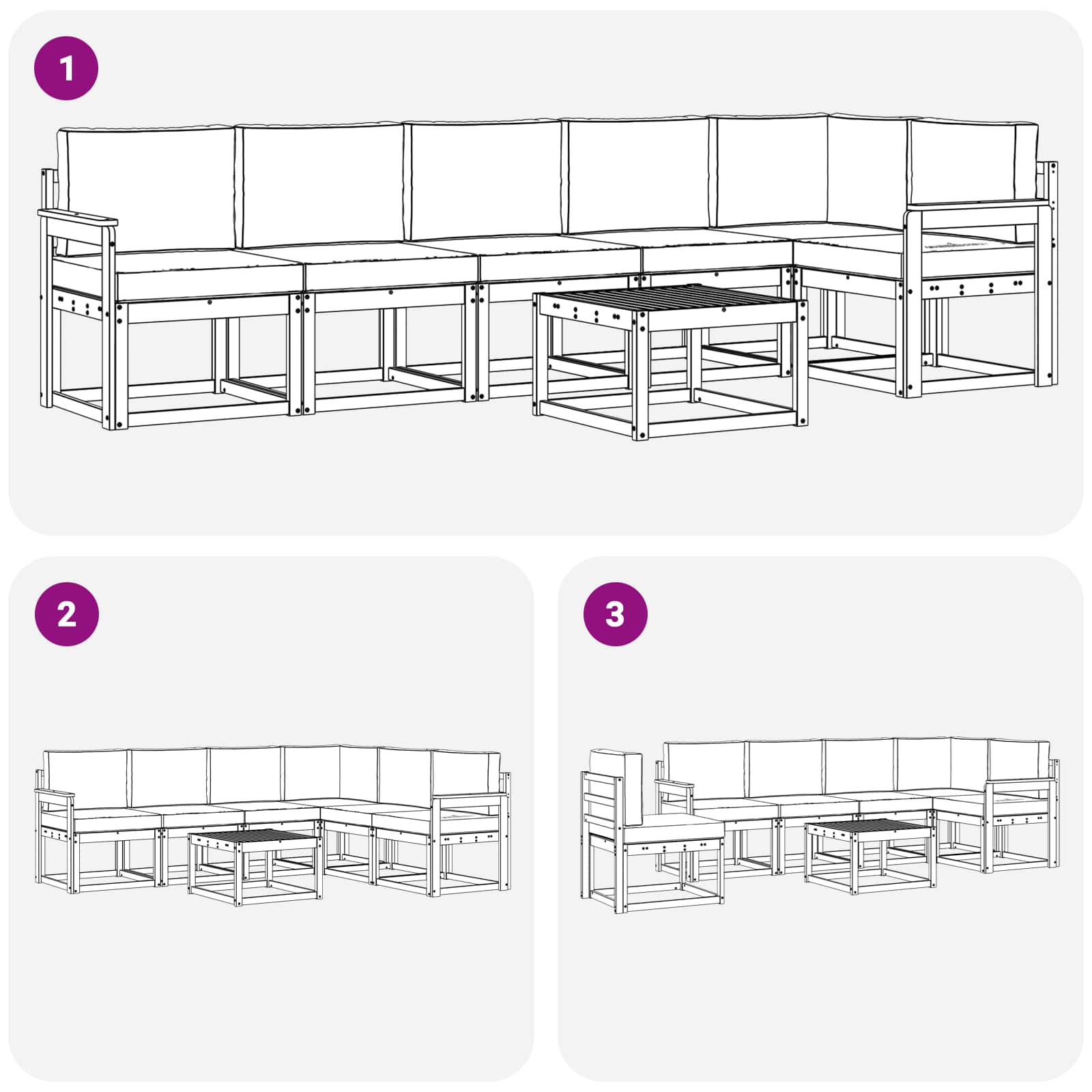 Buiten bankenset 7 pcs Wit en antracietkleurig Polyester is nu te koop bij PeponiXL, paradijselijk wonen!