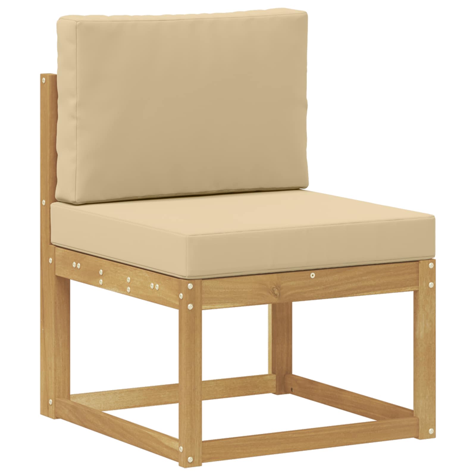 Buiten bankenset met kussen 7 pcs Wit en Beige Polyester is nu te koop bij PeponiXL, paradijselijk wonen!