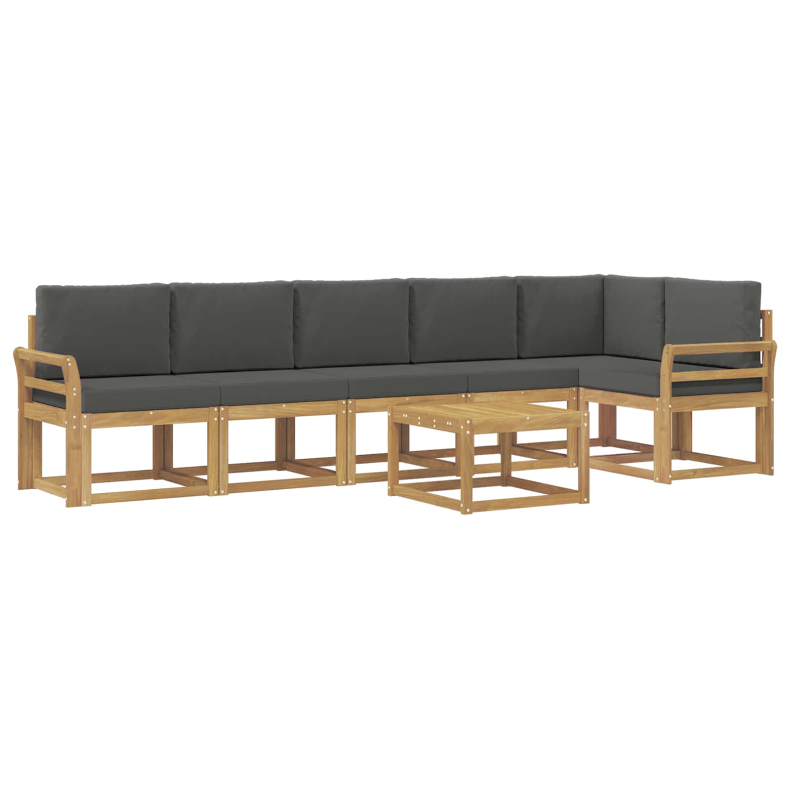 Buiten bankenset 7 pcs Wit en antracietkleurig Polyester is nu te koop bij PeponiXL, paradijselijk wonen!