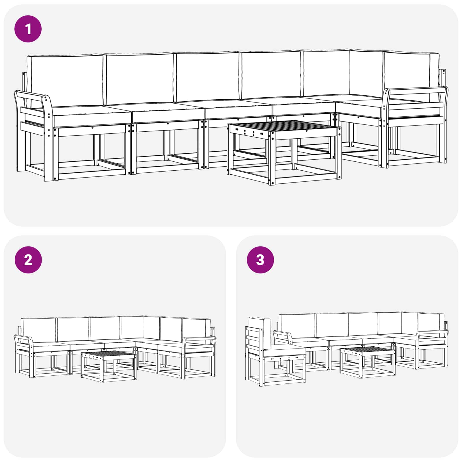 Buiten bankenset 7 pcs Wit en antracietkleurig Polyester is nu te koop bij PeponiXL, paradijselijk wonen!