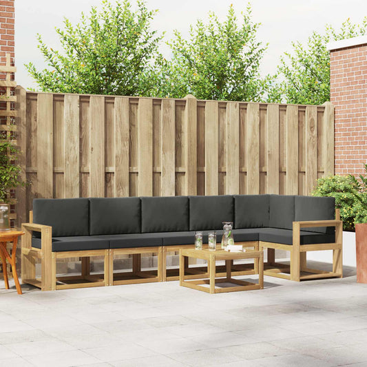 Buiten bankenset 7 pcs Wit en antracietkleurig Polyester is nu te koop bij PeponiXL, paradijselijk wonen!