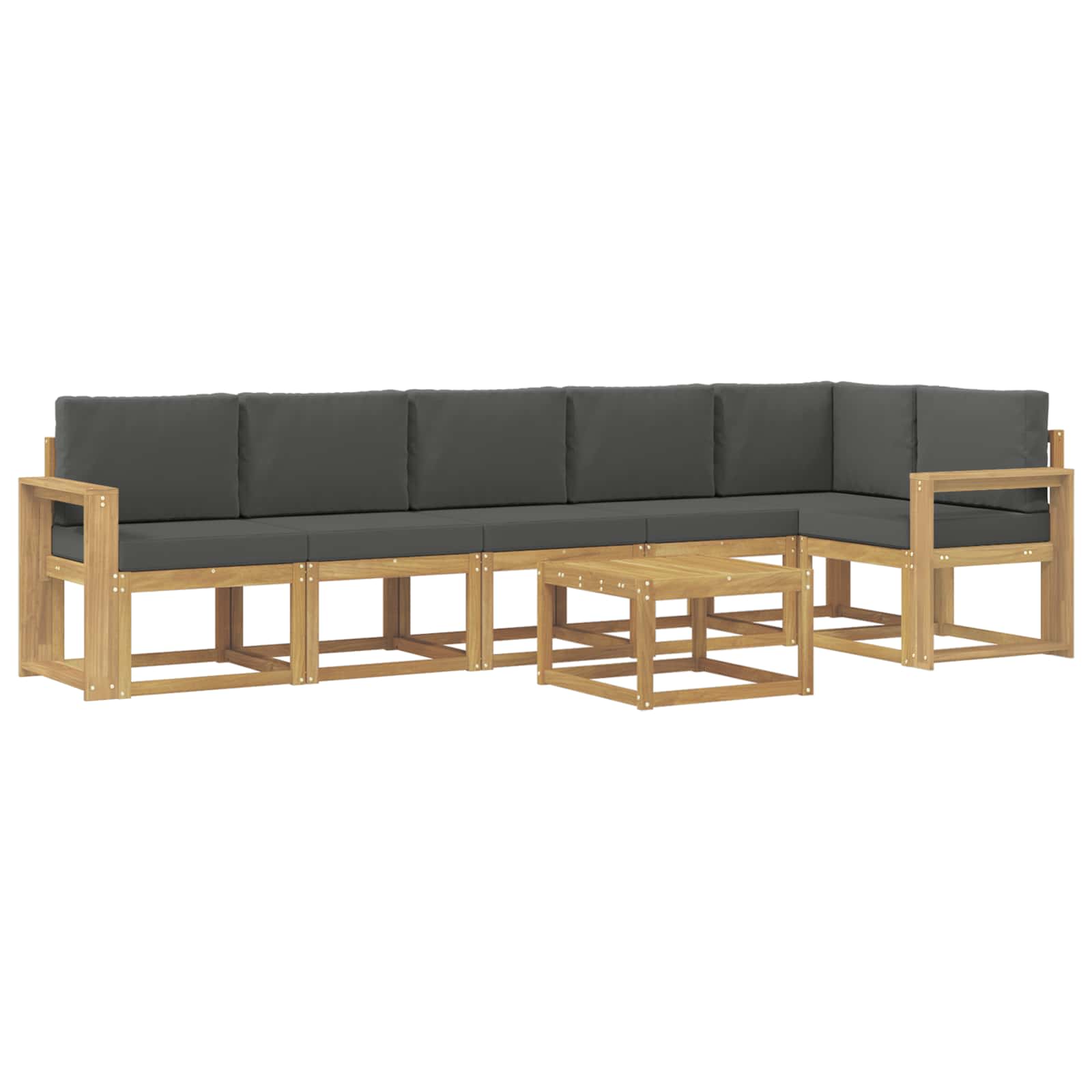 Buiten bankenset 7 pcs Wit en antracietkleurig Polyester is nu te koop bij PeponiXL, paradijselijk wonen!