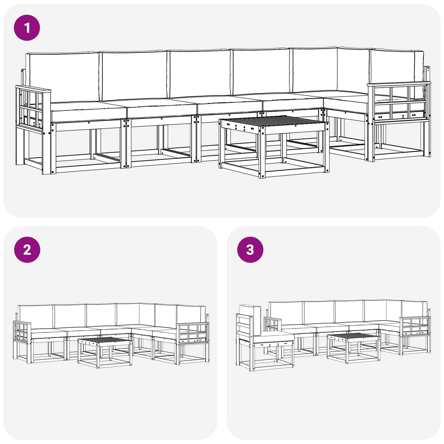 Buiten bankenset met kussen 7 pcs Wit en crèmekleurig Polyester is nu te koop bij PeponiXL, paradijselijk wonen!