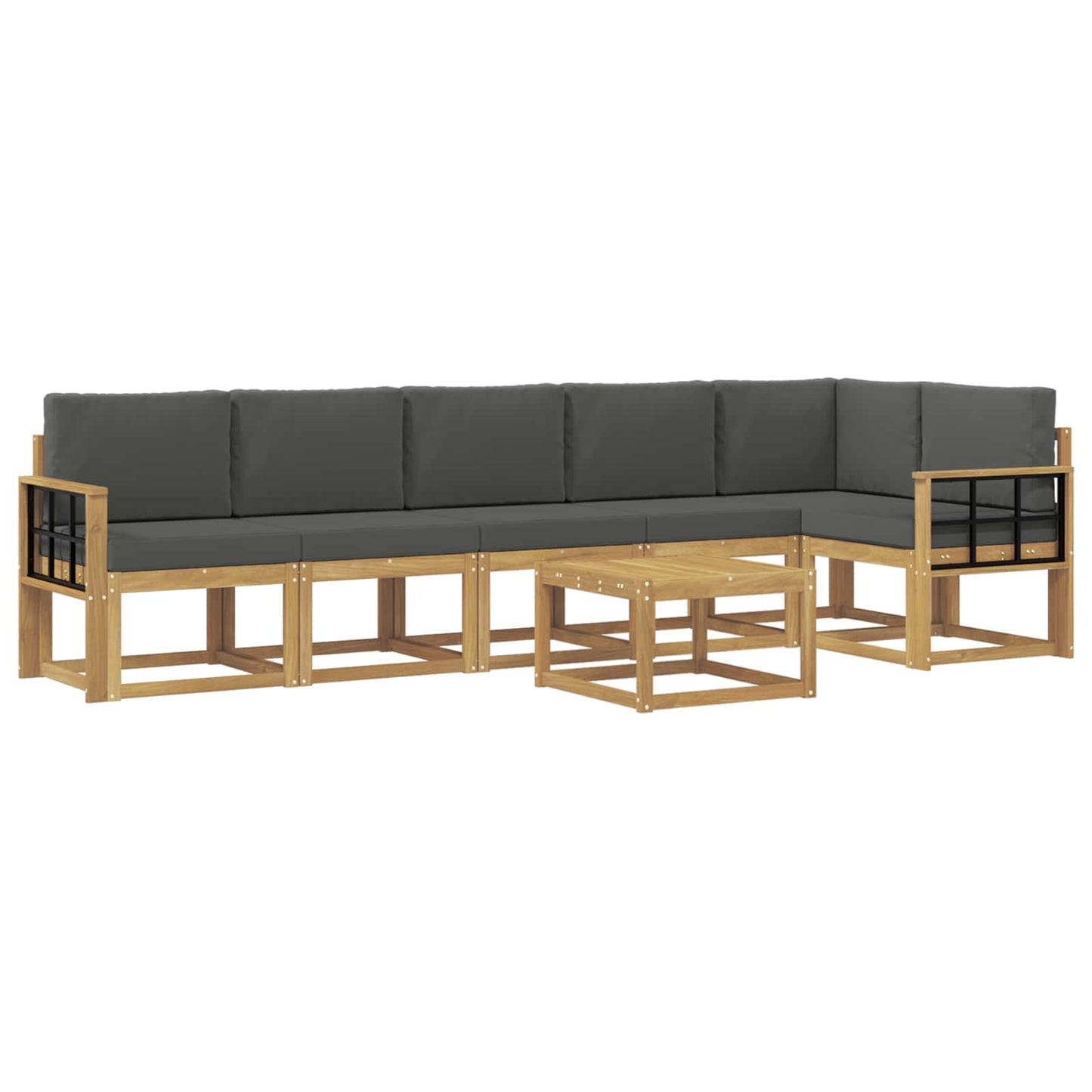 Buiten bankenset 7 pcs Wit en antracietkleurig Polyester is nu te koop bij PeponiXL, paradijselijk wonen!