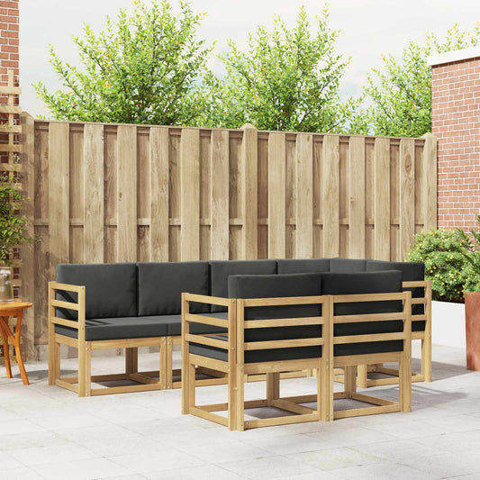 Buiten bankenset 7 pcs Wit en antracietkleurig Polyester is nu te koop bij PeponiXL, paradijselijk wonen!
