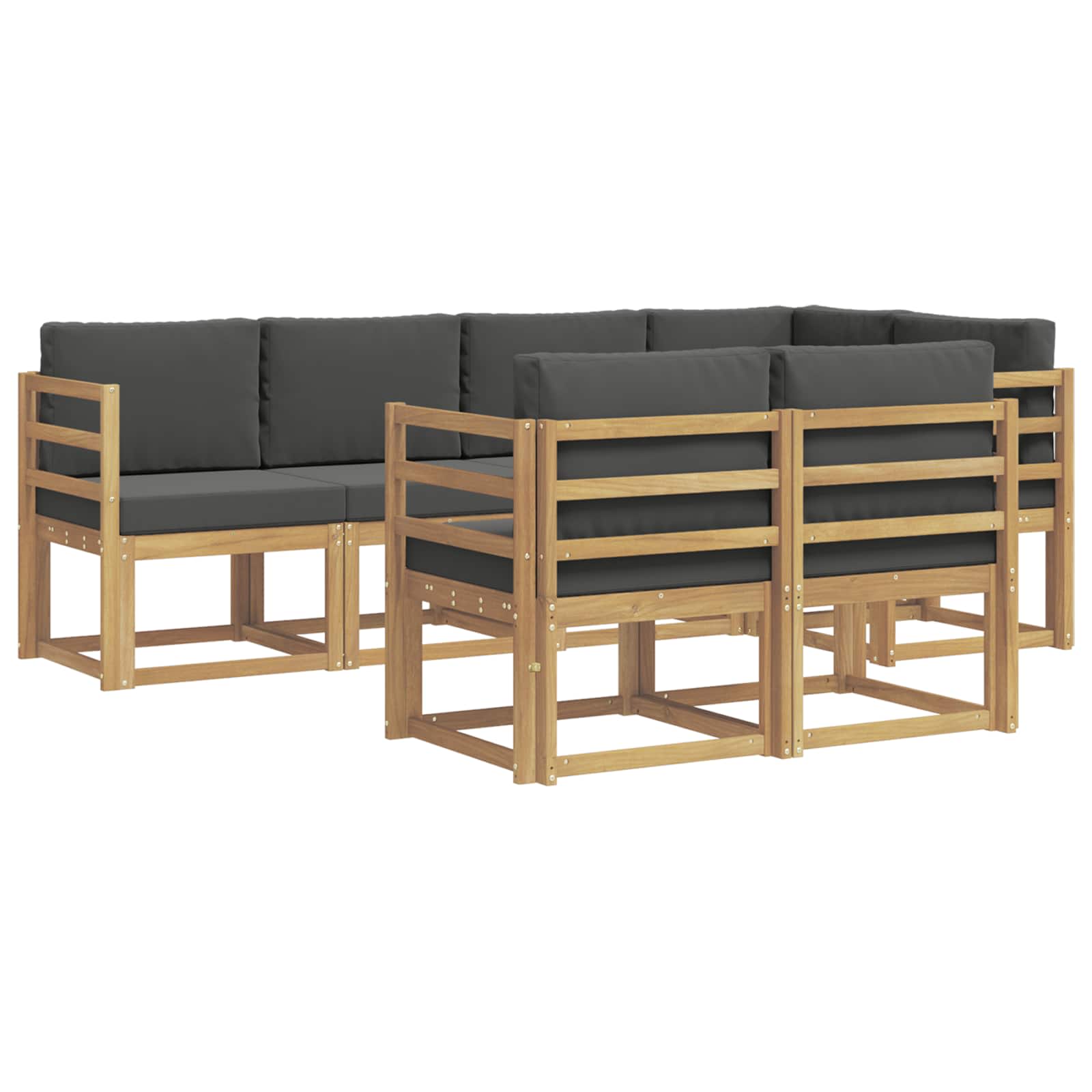 Buiten bankenset 7 pcs Wit en antracietkleurig Polyester is nu te koop bij PeponiXL, paradijselijk wonen!