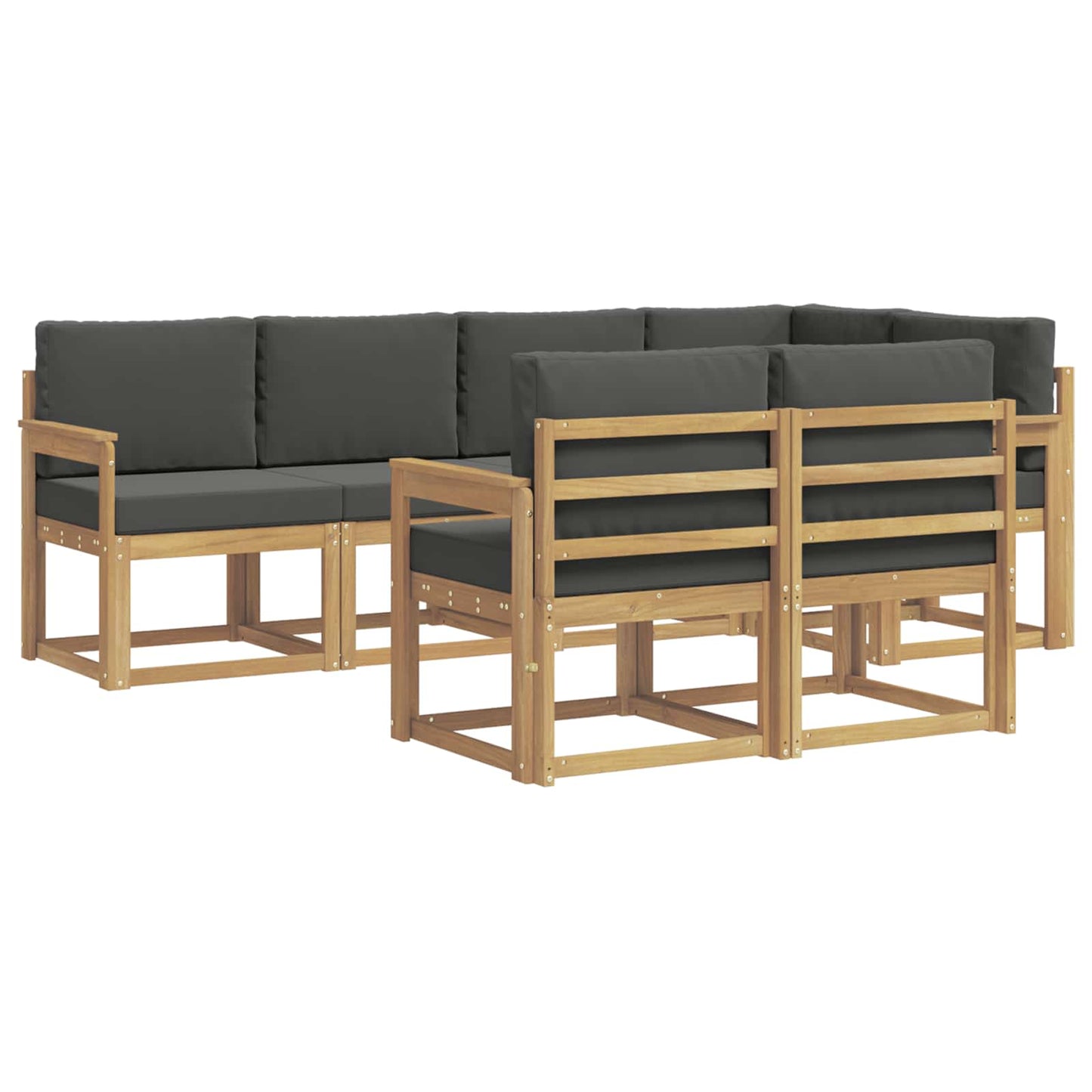 Buiten bankenset 7 pcs Wit en antracietkleurig Polyester is nu te koop bij PeponiXL, paradijselijk wonen!