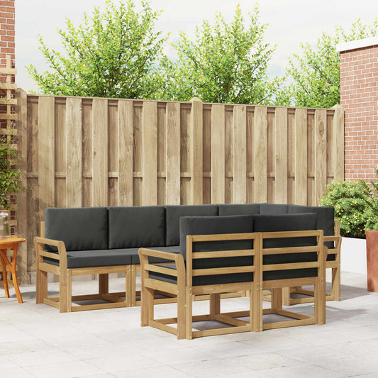 Buiten bankenset 7 pcs Wit en antracietkleurig Polyester is nu te koop bij PeponiXL, paradijselijk wonen!