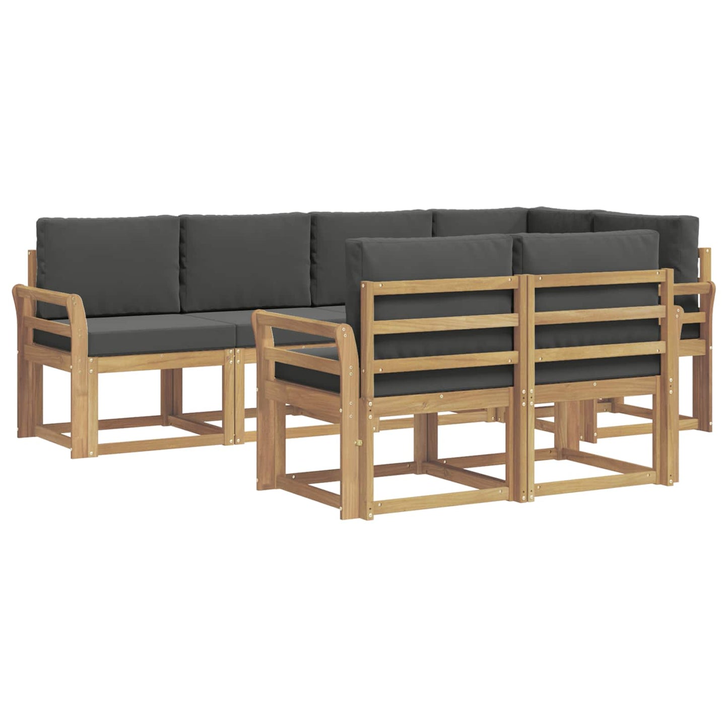 Buiten bankenset 7 pcs Wit en antracietkleurig Polyester is nu te koop bij PeponiXL, paradijselijk wonen!