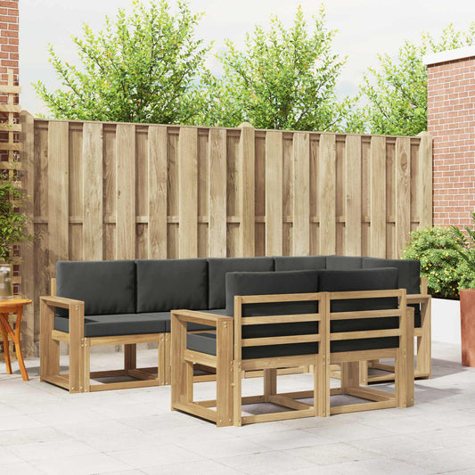 Buiten bankenset 7 pcs Wit en antracietkleurig Polyester is nu te koop bij PeponiXL, paradijselijk wonen!
