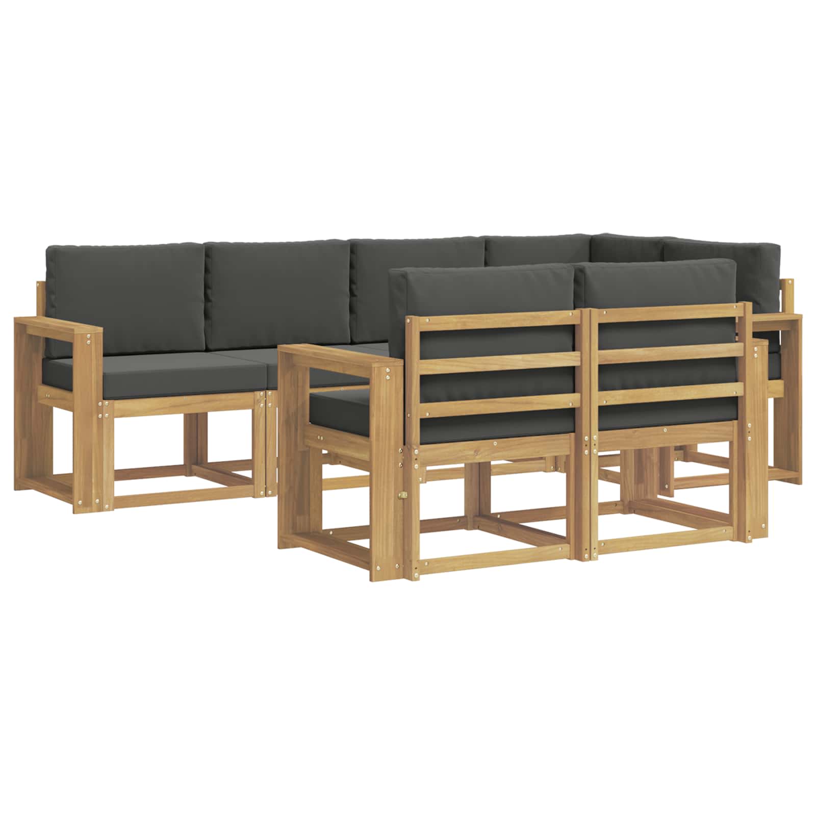 Buiten bankenset 7 pcs Wit en antracietkleurig Polyester is nu te koop bij PeponiXL, paradijselijk wonen!