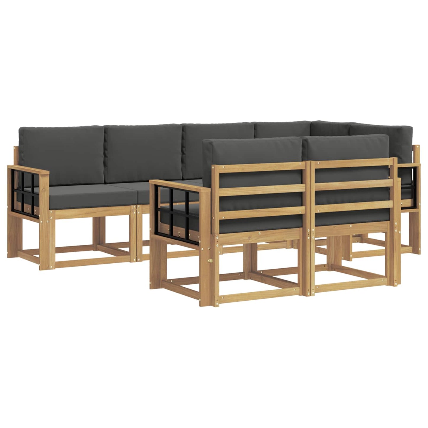 Buiten bankenset 7 pcs Wit en antracietkleurig Polyester is nu te koop bij PeponiXL, paradijselijk wonen!