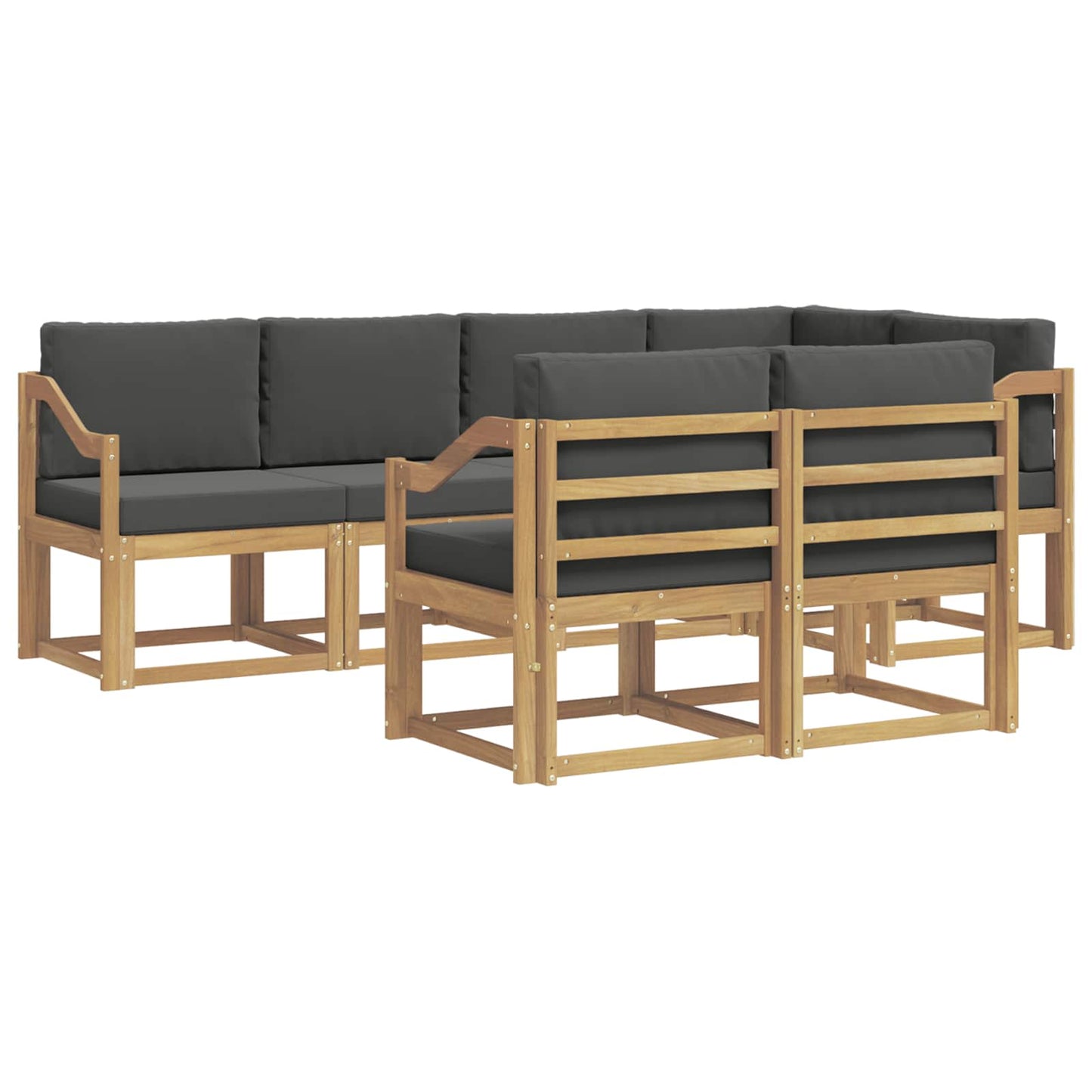 Buiten bankenset 7 pcs Wit en antracietkleurig Polyester is nu te koop bij PeponiXL, paradijselijk wonen!