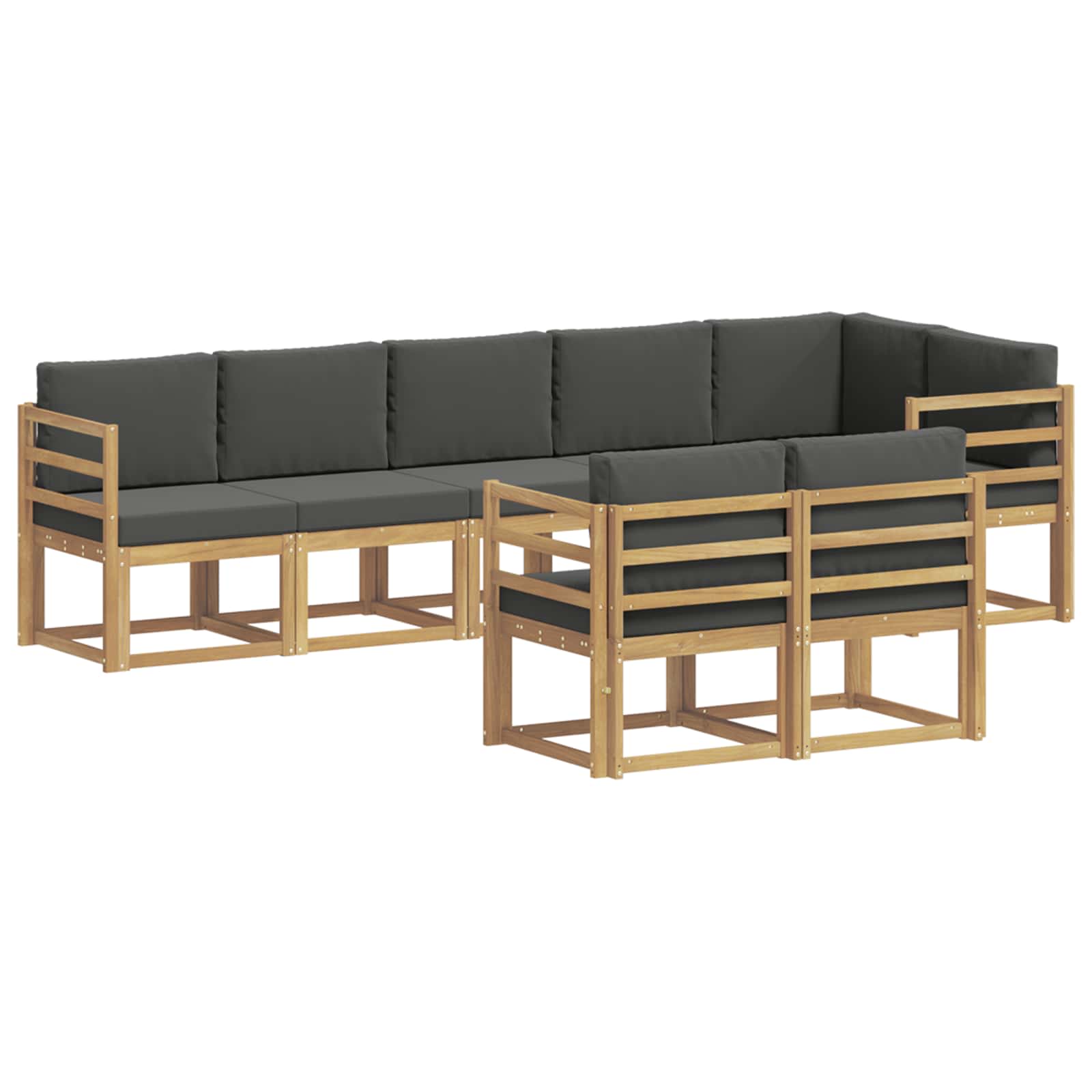 Buiten bankenset 8 pcs Wit en antracietkleurig Polyester is nu te koop bij PeponiXL, paradijselijk wonen!