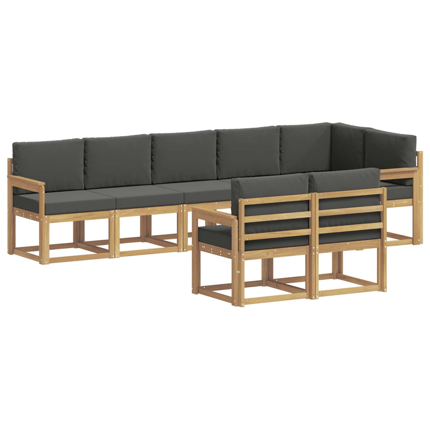 Buiten bankenset 8 pcs Wit en antracietkleurig Polyester is nu te koop bij PeponiXL, paradijselijk wonen!