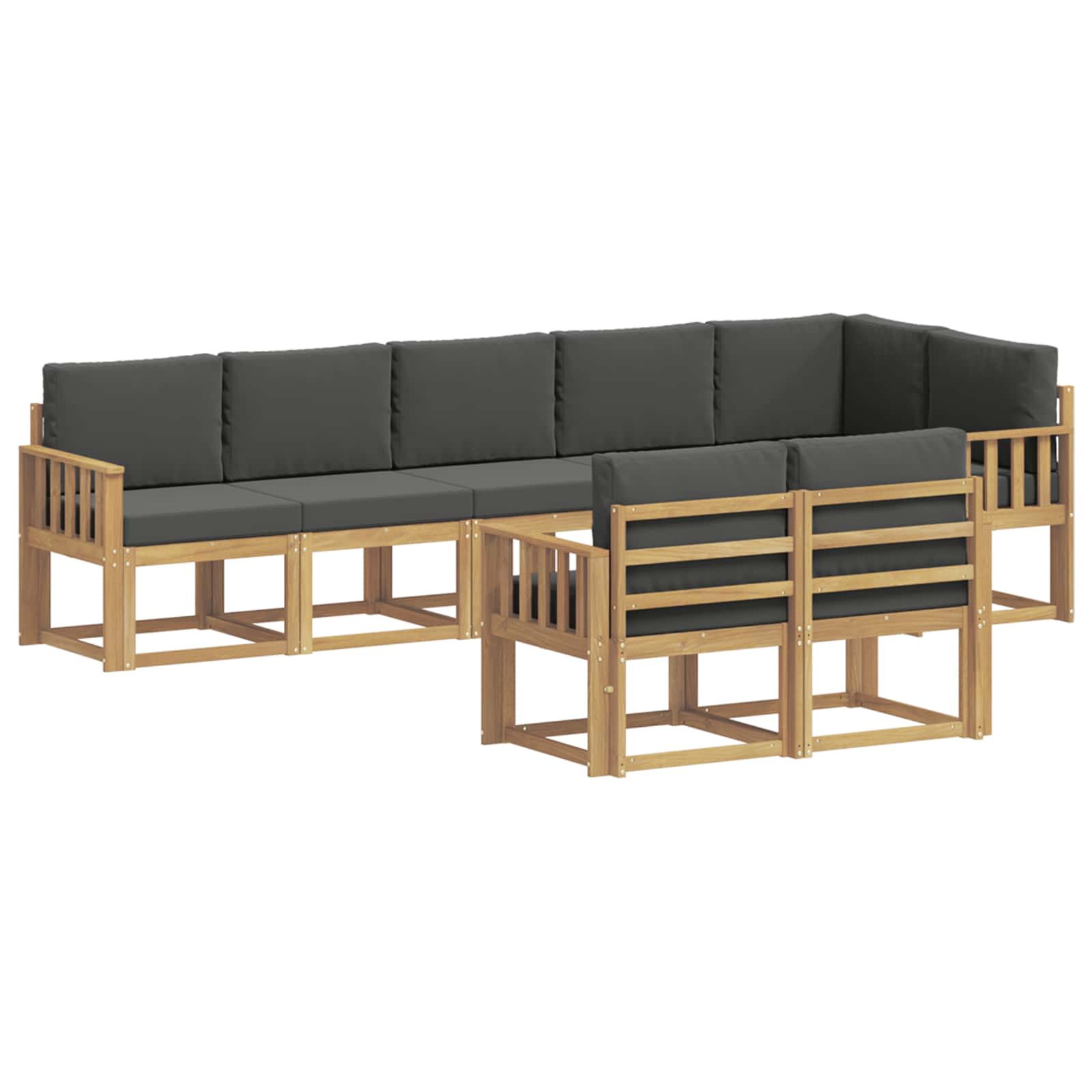 Buiten bankenset 8 pcs Wit en antracietkleurig Polyester is nu te koop bij PeponiXL, paradijselijk wonen!
