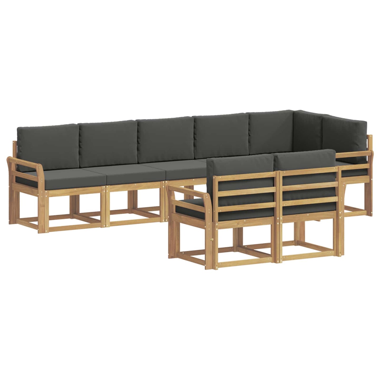 Buiten bankenset 8 pcs Wit en antracietkleurig Polyester is nu te koop bij PeponiXL, paradijselijk wonen!