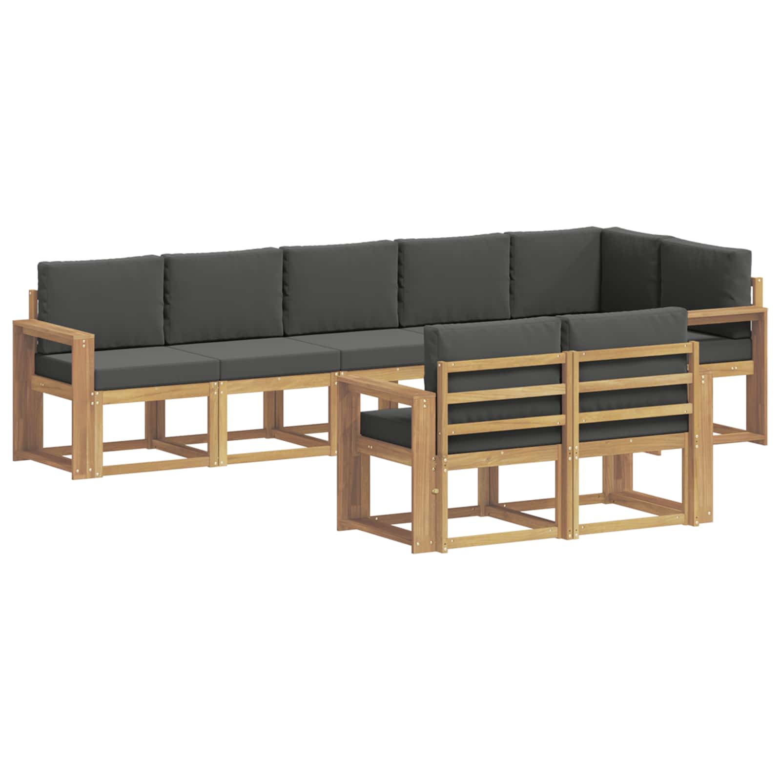 Buiten bankenset 8 pcs Wit en antracietkleurig Polyester is nu te koop bij PeponiXL, paradijselijk wonen!