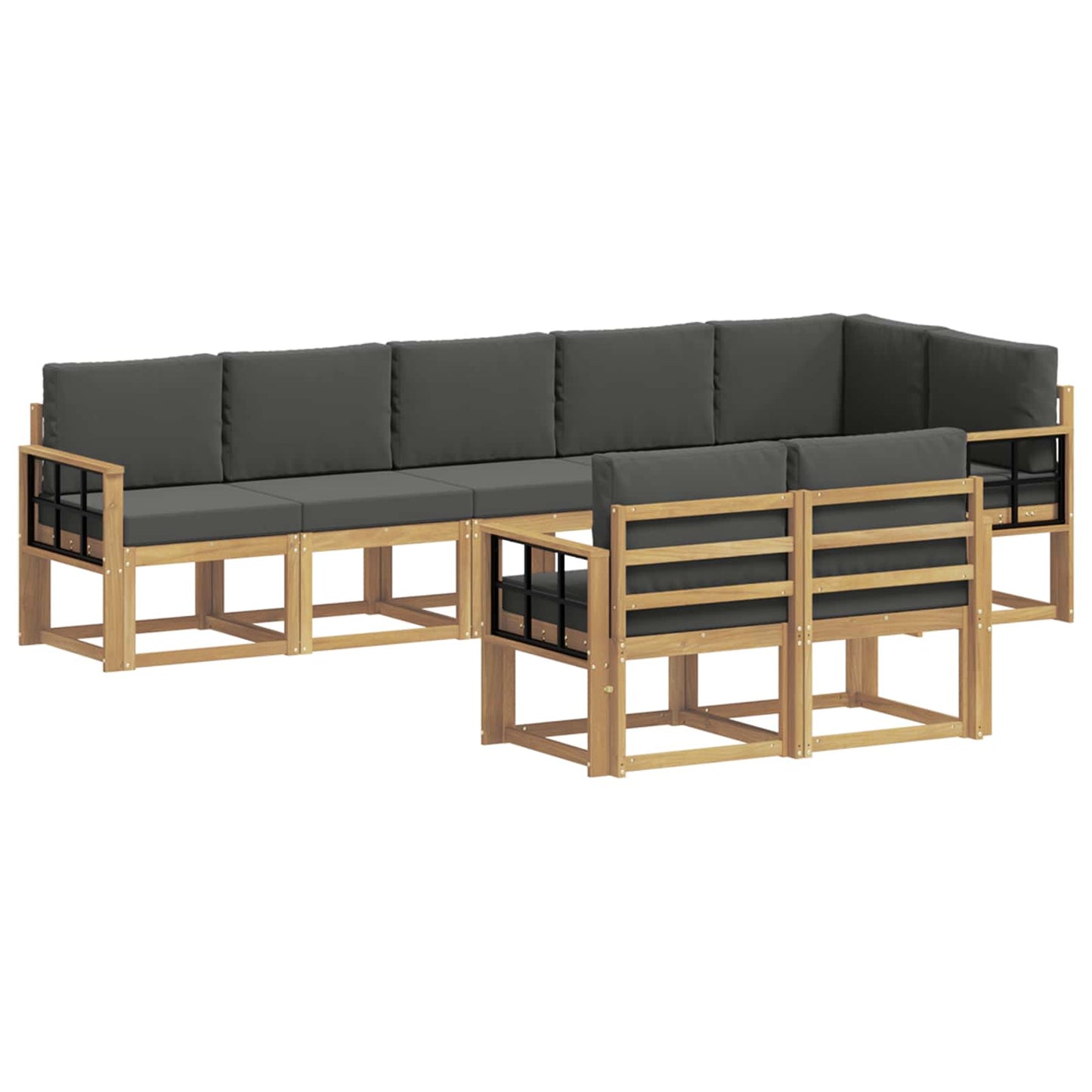 Buiten bankenset 8 pcs Wit en antracietkleurig Polyester is nu te koop bij PeponiXL, paradijselijk wonen!