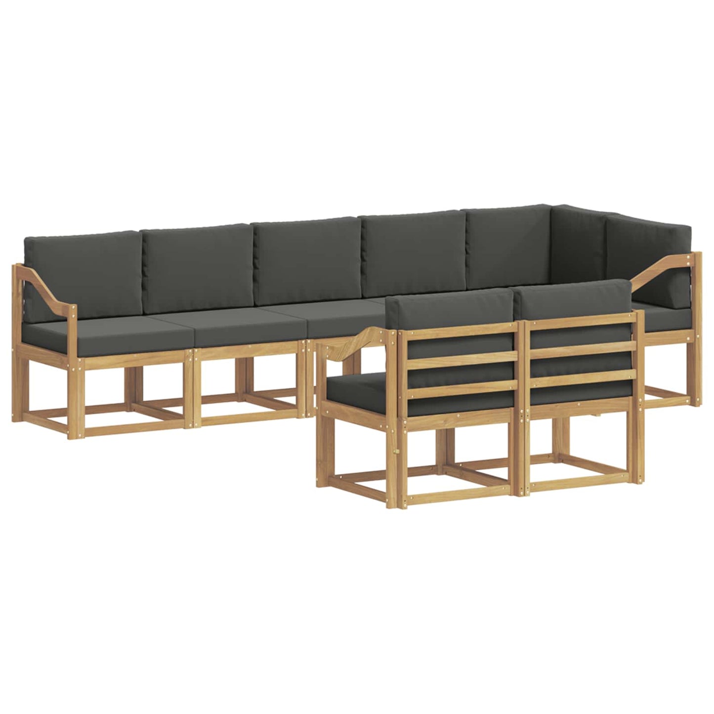 Buiten bankenset 8 pcs Wit en antracietkleurig Polyester is nu te koop bij PeponiXL, paradijselijk wonen!