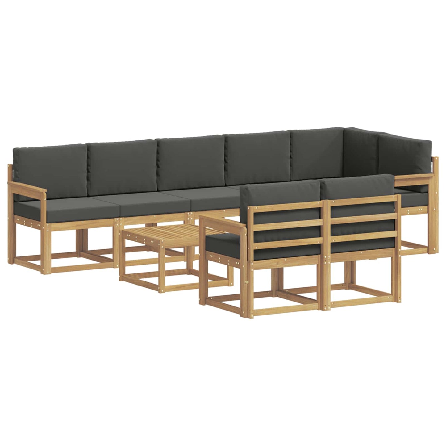 Buiten bankenset 9 pcs Wit en antracietkleurig Polyester is nu te koop bij PeponiXL, paradijselijk wonen!