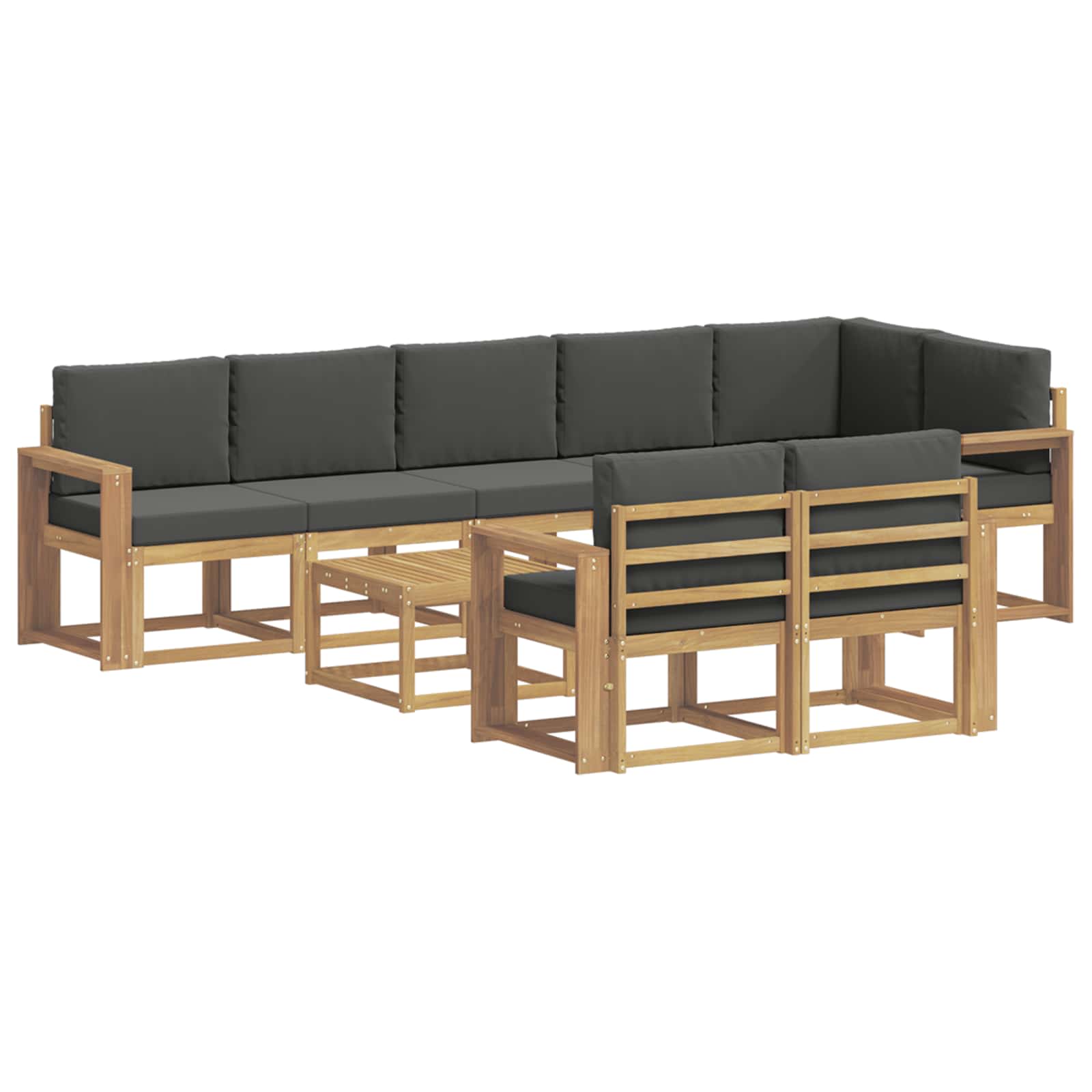 Buiten bankenset 9 pcs Wit en antracietkleurig Polyester is nu te koop bij PeponiXL, paradijselijk wonen!