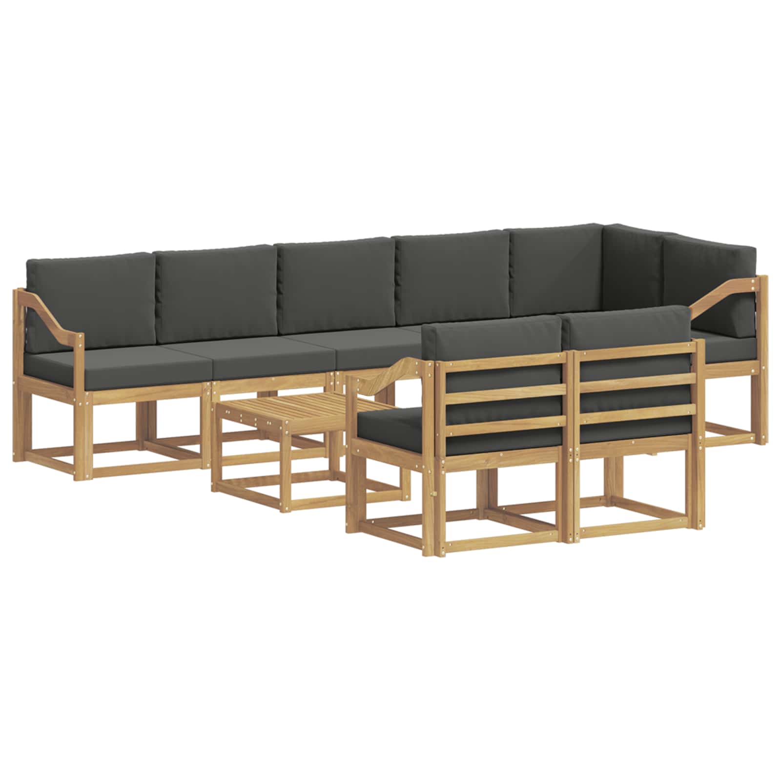 Buiten bankenset 9 pcs Wit en antracietkleurig Polyester is nu te koop bij PeponiXL, paradijselijk wonen!