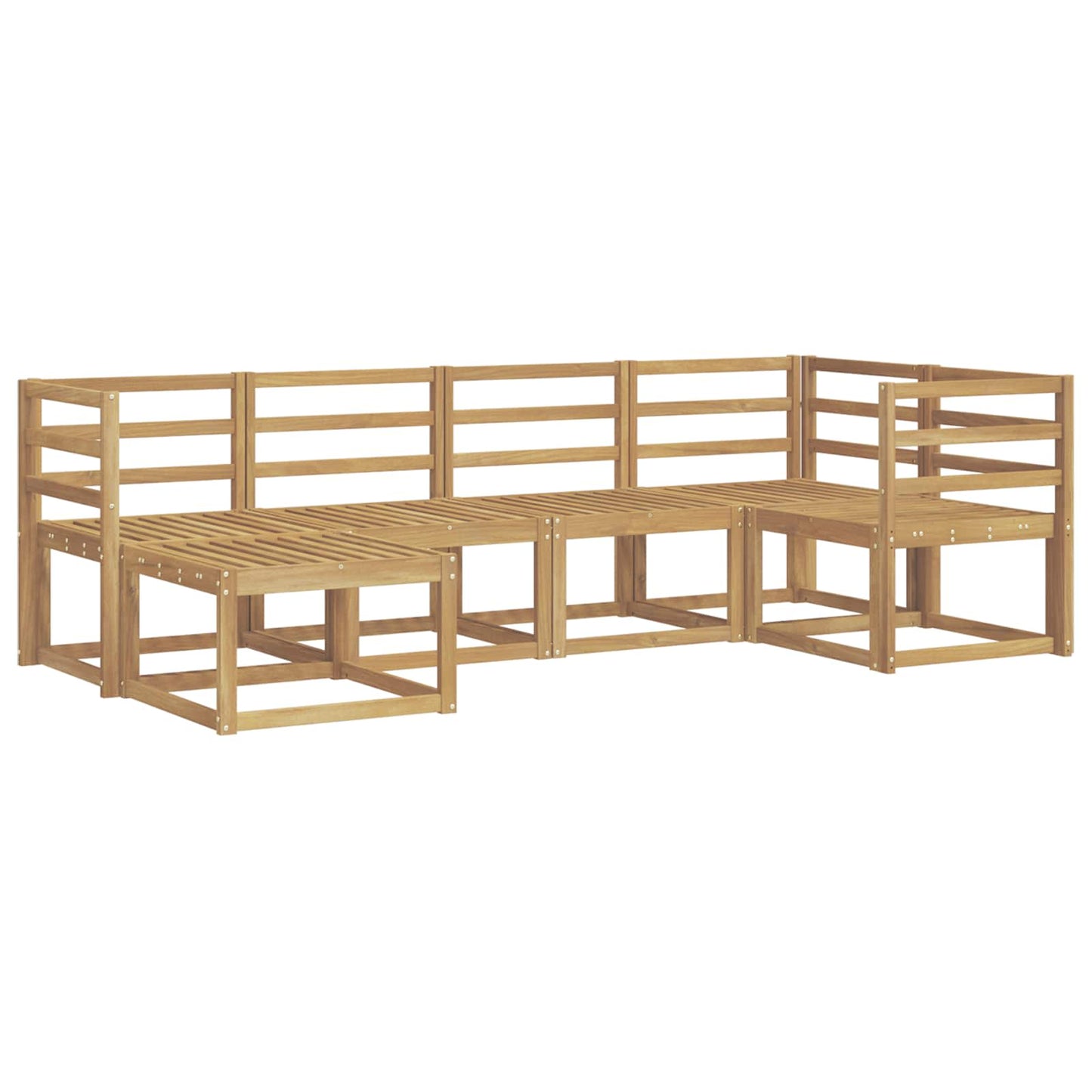 Buiten bankenset 6 pcs Wit Massief Acaciahout