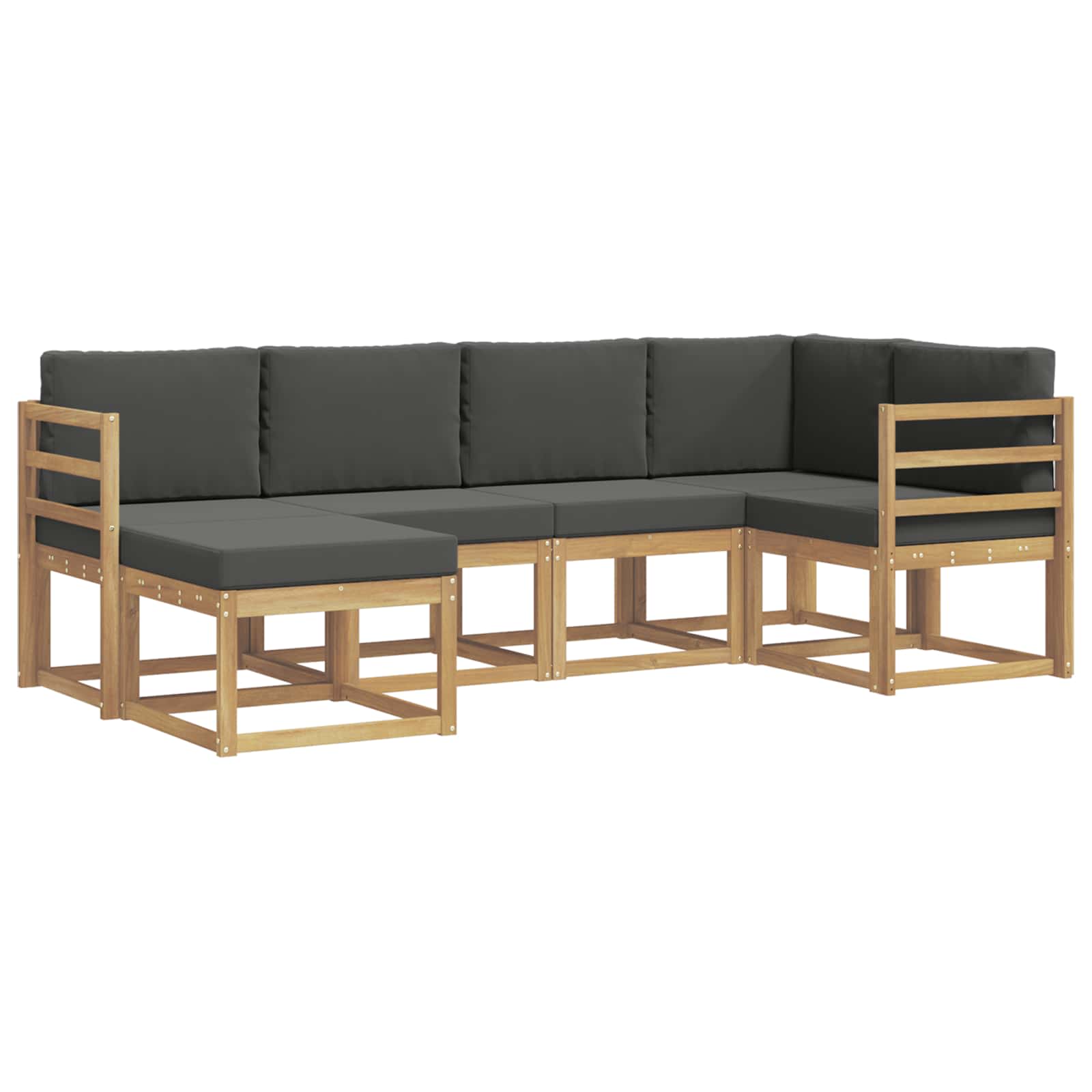 Buiten bankenset 6 pcs Wit en antracietkleurig Polyester is nu te koop bij PeponiXL, paradijselijk wonen!