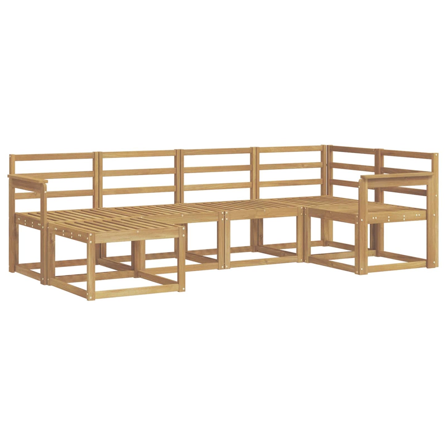Buiten bankenset 6 pcs Wit Massief Acaciahout