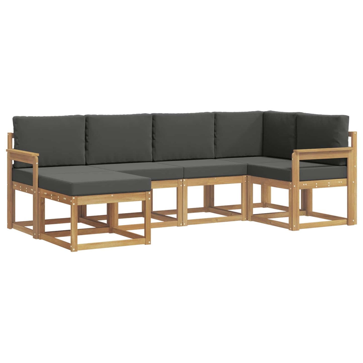 Buiten bankenset 6 pcs Wit en antracietkleurig Polyester is nu te koop bij PeponiXL, paradijselijk wonen!